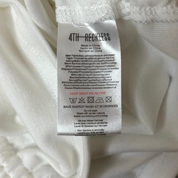 NWT 4th & Reckless White Ruched Tie Tank Top XS | Scoop Neck Stretch - Picture 7 of 7